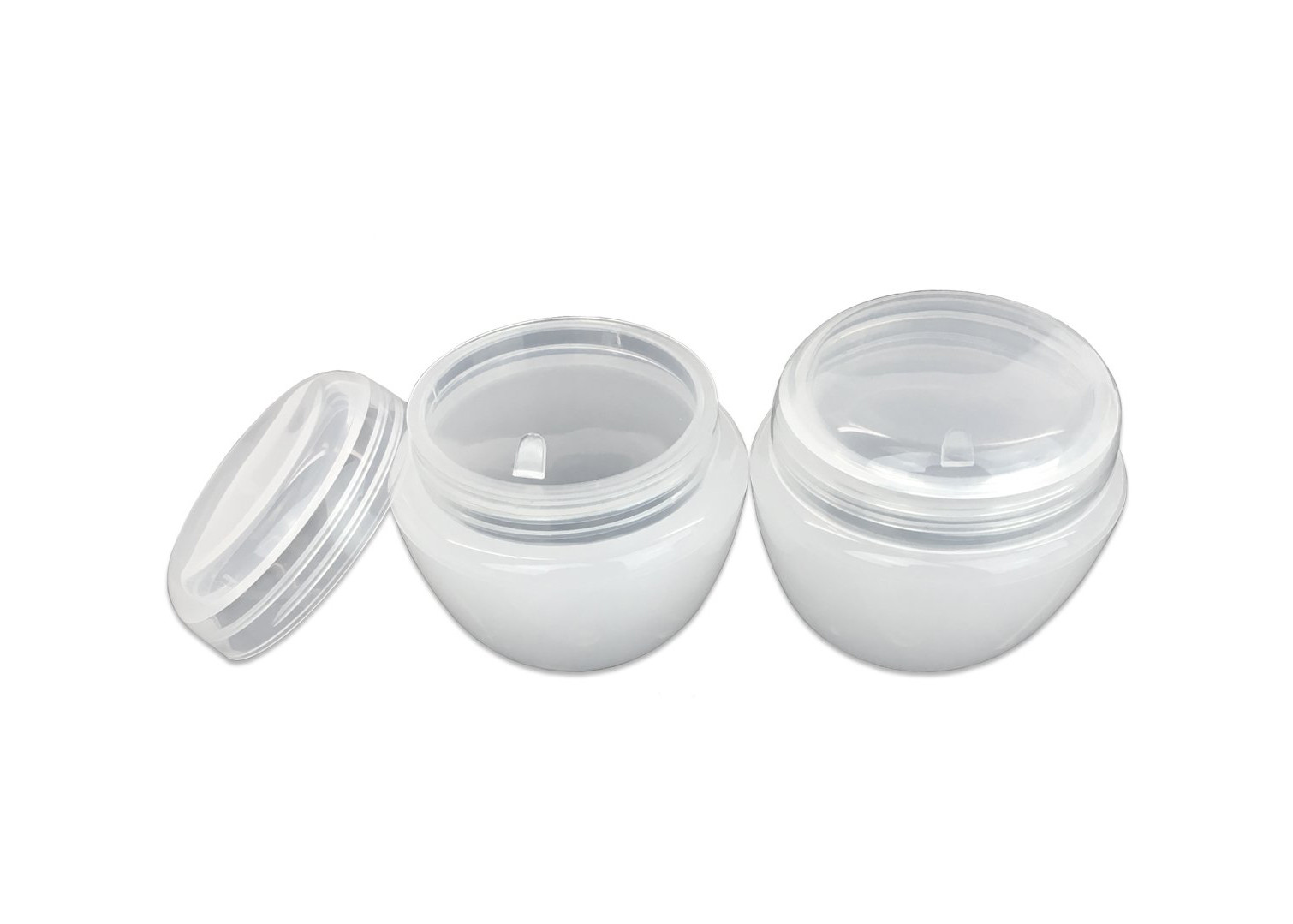 Tarro poner crema privado de aire de los envases vacíos blancos compactos del maquillaje resistente a la corrosión