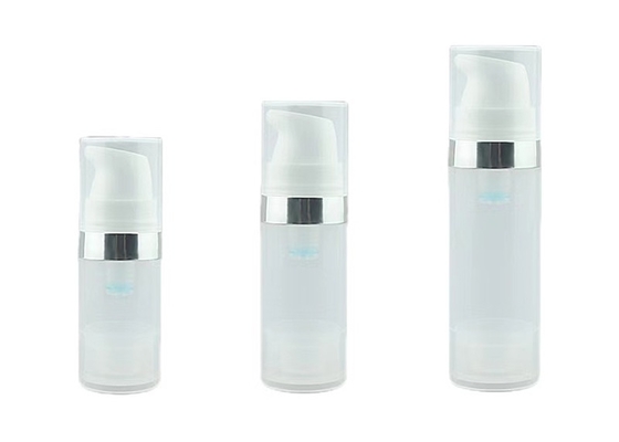 lujo ligero 50ml 80ml botella de bomba sin aire cosmética giratoria reemplazable para crema y cuidado de la piel