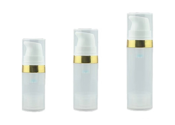 lujo ligero 50ml 80ml botella de bomba sin aire cosmética giratoria reemplazable para crema y cuidado de la piel