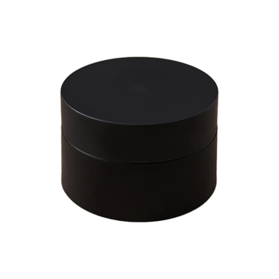 Jarrón de crema cosmética de plástico de 30 ml 50 ml 100 ml de ámbar negro Pp con tapa blanca y negra