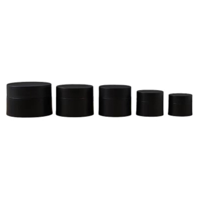 Jarrón de crema cosmética de plástico de 30 ml 50 ml 100 ml de ámbar negro Pp con tapa blanca y negra