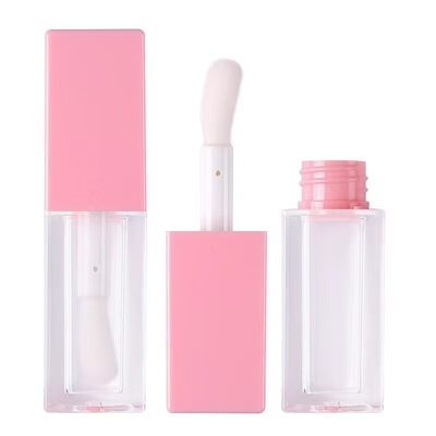 5ml tubo de brillo labial Gradiente brillo labial tubos vacíos logotipo personalizado recipiente negro con cepillo