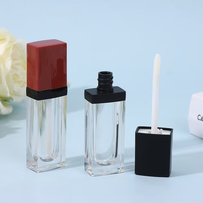 Tubo de lápiz labial con tapa de goma con cerradura de tornillo de plástico para recipiente cosmético