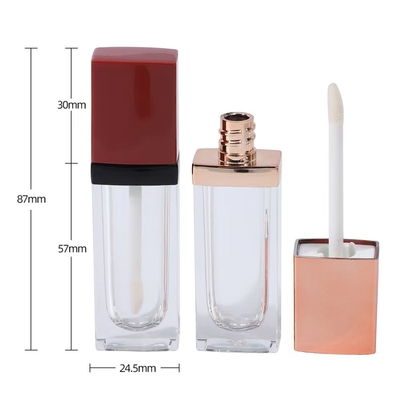 Tubo de lápiz labial con tapa de goma con cerradura de tornillo de plástico para recipiente cosmético