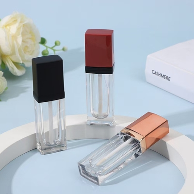 Tubo de lápiz labial con tapa de goma con cerradura de tornillo de plástico para recipiente cosmético