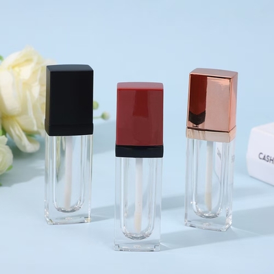 Tubo de lápiz labial con tapa de goma con cerradura de tornillo de plástico para recipiente cosmético