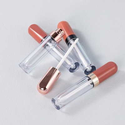 DIY 4g Tubo de lápiz labial de boca redonda vacía con cerradura de tornillo de sello de goma Tubo de bálsamo labial de plástico para envases de recipientes cosméticos