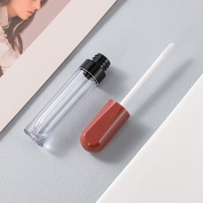 DIY 4g Tubo de lápiz labial de boca redonda vacía con cerradura de tornillo de sello de goma Tubo de bálsamo labial de plástico para envases de recipientes cosméticos