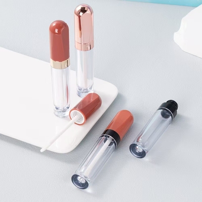 DIY 4g Tubo de lápiz labial de boca redonda vacía con cerradura de tornillo de sello de goma Tubo de bálsamo labial de plástico para envases de recipientes cosméticos