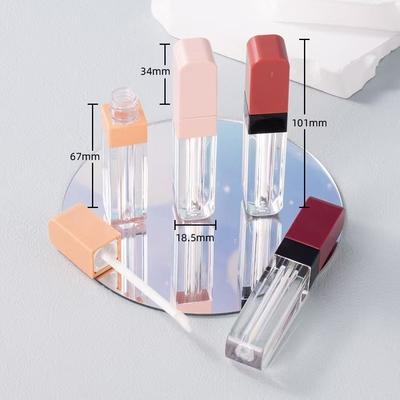 Material metálico Tipo 3G tubo de lápiz labial boca en forma de biselado vacío con cerradura de tornillo de sello de goma tubo de bálsamo labial de plástico para recipiente cosmético