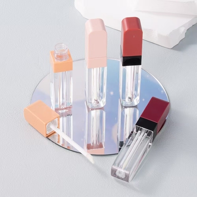Material metálico Tipo 3G tubo de lápiz labial boca en forma de biselado vacío con cerradura de tornillo de sello de goma tubo de bálsamo labial de plástico para recipiente cosmético