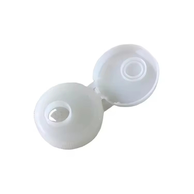 Botella de champú de tornillo tapa de plástico transparente con tapa de aluminio suave y tapa de empuje