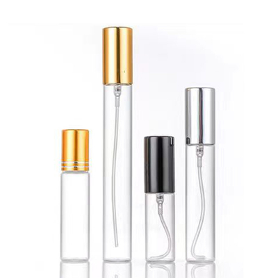 5 ml de calidad Mini muestra vacía Oro Negro Plata Aluminio Sprayer Spray de vidrio