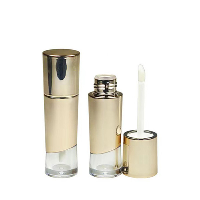Impresión en pantalla Tubo de plástico con cabeza de cepillo para 5 ml de esmalte labial de color rojo de alto brillo