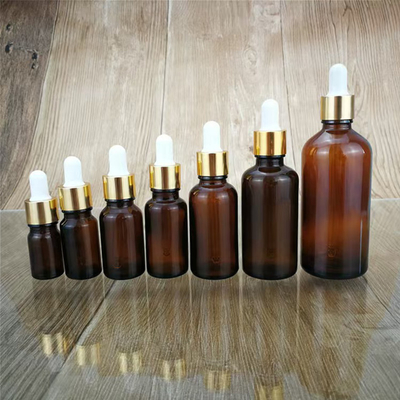 Botella de aceite esencial marrón transparente 5ml 10ml 15ml 20ml 30ml 50ml 100ml para la aromaterapia