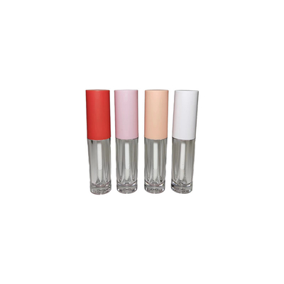 Embalaje Vacío 6ml Tubos de brillo labial transparentes Varilla redonda Logotipo personalizado Tubos de brillo labial