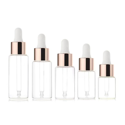 Botella de vidrio transparente para aceite esencial vacía de 5ml 10ml 15ml 20ml 30ml 50ml 100ml