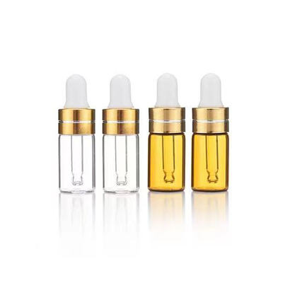 Botella de aceite esencial de 5 ml, 10 ml, 15 ml, 20 ml, 30 ml, 50 ml y 100 ml con color dorado transparente