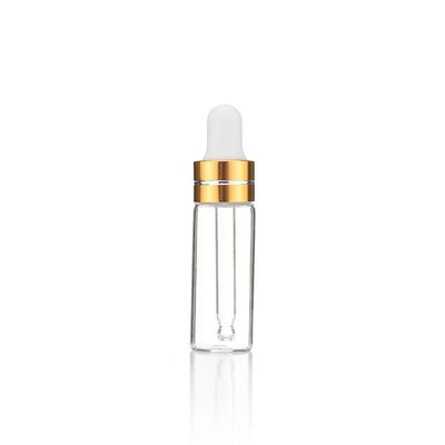 Botella de aceite esencial de 5 ml, 10 ml, 15 ml, 20 ml, 30 ml, 50 ml y 100 ml con color dorado transparente