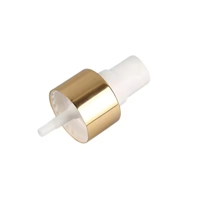 Pulverizador de niebla fina anodizado de aluminio metálico dorado de lujo de 18 mm y 20 mm con tapa media o completa