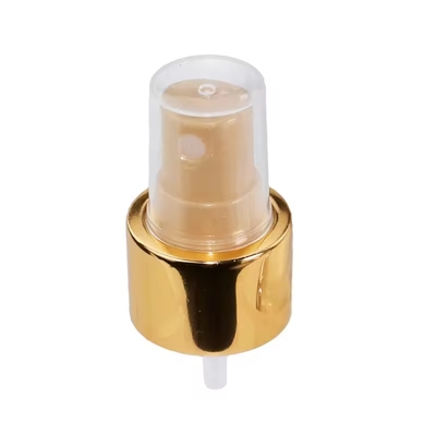 Pulverizador de niebla fina anodizado de aluminio metálico dorado de lujo de 18 mm y 20 mm con tapa media o completa