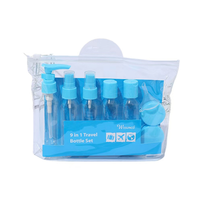 Conjunto de botellas de viaje de 50 ml Conjunto de botellas de viaje a prueba de fugas Conjunto de loción de champú líquido Conjunto en avión