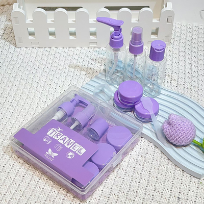 Juego de artículos de tocador de viaje de 7 piezas Botella personal Tapa de rosca Plástico portátil Spray