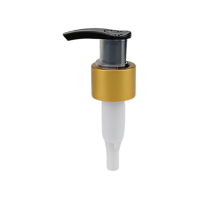 Bomba dispensadora de loción de plástico con círculo de aluminio 24/410 28/410 Soporte de personalización