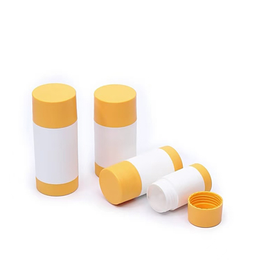 Diseño giratorio 30g 50g 75g 100g PP Contenedor de bastón de desodorante de fragancia corporal de doble concha