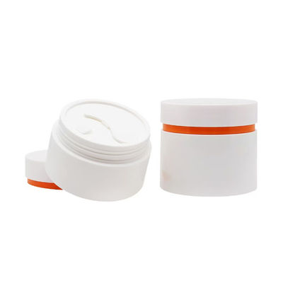 PP Plastic 120g 200g Double Layer Cream Jar With Spoon For Personal Care