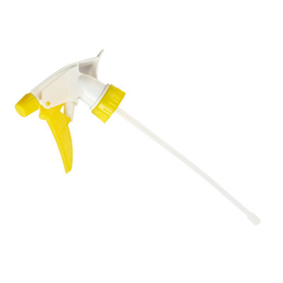 Boquilla pulverizadora manual de plástico azul y blanco con cabezal rociador ajustable