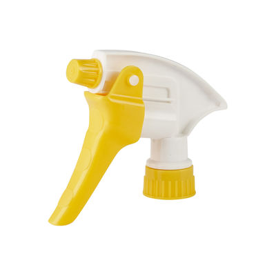 Pulverizador de gatillo de plástico rojo y blanco con boquilla ajustable para botellas de limpieza
