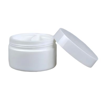 50g Tarro cosmético vacío de plástico PP  Tarro cosmético blanco de plástico PP con cuchara y anillo de sellado/tarro para crema facial