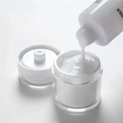 Double Wall 15ml 30ml 50ml 100ml Top Liquid Outlet Silk Screen Press Type Airless Cream Jar for Personal Care Cream