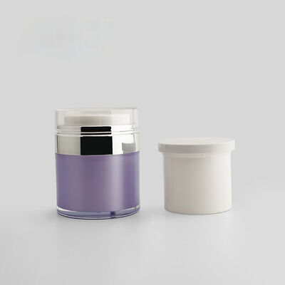 50gr Acrylic Airless Jar Bottle Replaceable Liner for Cosmetic Skincare Cream and Makeup with Plastic Cap
