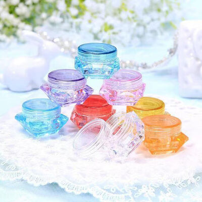 Skirts de viaje portátiles PS Material 3g 5g Jar de crema transparente con opciones de colores múltiples Apoyo a la impresión de seda a color personalizado Usado para el paquete de cuidado de la piel