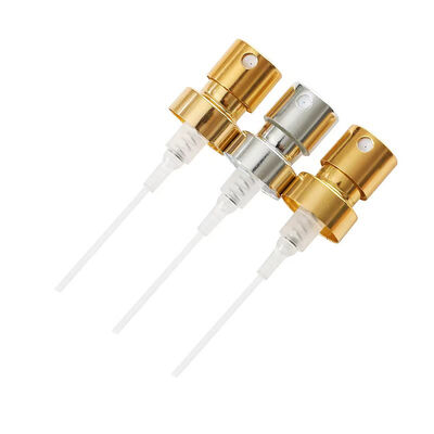 Pulverizador de niebla fina con superficie lisa y brillante tipo prensa en oro y plata brillante de 13 mm, 15 mm, 18 mm y 20 mm