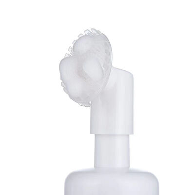 Botella con bomba de espuma PET de 120 ml con cepillo y tapa con clip para limpiador facial