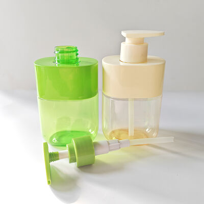 300 ml Botella de loción cuadrada Color personalizado Manga de hombro Transparente cuerpo Envasado de lujo para el cuidado de la piel