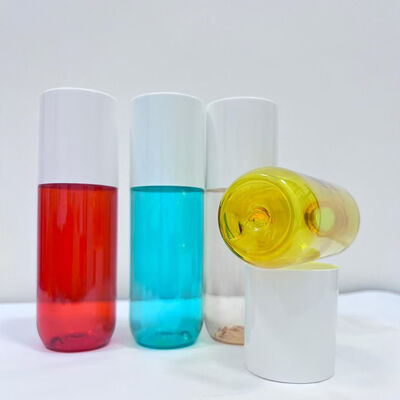 Botella dispensadora cosmética recargable de PET de 150 ml con cuello de 20 mm para acondicionador, loción y cuidado de la piel