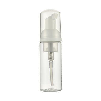 Dispensador de bomba de espuma blanca con tapa protectora transparente para botellas de cosméticos