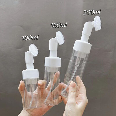 Botella de bomba de espuma de silicona cosmética de 100 ml y 200 ml, dispensador de plástico reutilizable para limpiador facial, dispensador de bomba de jabón