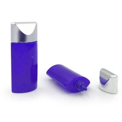 Botella de loción para protector solar de 50 ml Tapón de plata Oval Contenedor cosmético de plástico Fundación BB Crema para el cuidado de la piel