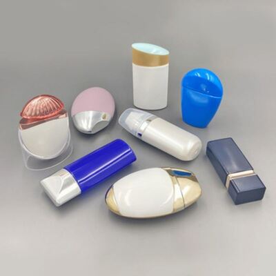 Botella de loción para protector solar de 50 ml Tapón de plata Oval Contenedor cosmético de plástico Fundación BB Crema para el cuidado de la piel