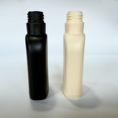Botella de plástico vacía de 28 mm 200 ml HDPE 33 g Negro mate/Beige para envases de lociones y champú cosméticos