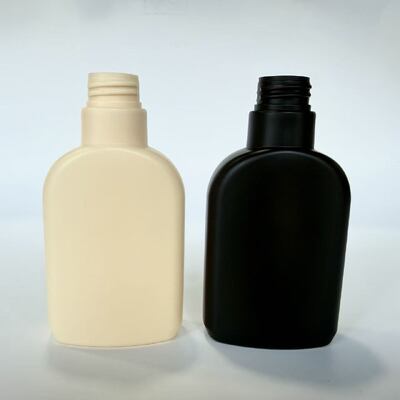 Botella de plástico vacía de 28 mm 200 ml HDPE 33 g Negro mate/Beige para envases de lociones y champú cosméticos