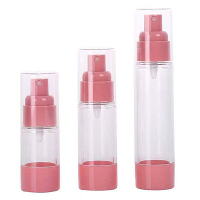 Botella de pulverización de vacío rosa clara sin aire 15ml 30ml 50ml Recargable Mini Cosmético Pulverizador de niebla fina portátil de viaje vacío Toner para el cuidado de la piel Perfume Atomizador Contenedor de embalaje de belleza de plástico