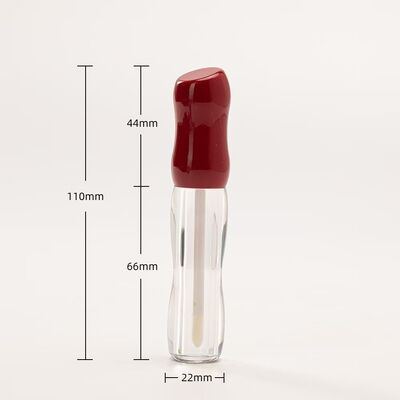 Botellas de brillo labial Reloj de arena Forma curva Tubos de brillo labial transparente con varillas de aplicación Multi brillante Red Brown Caps Recargable recipientes de maquillaje labial para el aceite labial brillo labial