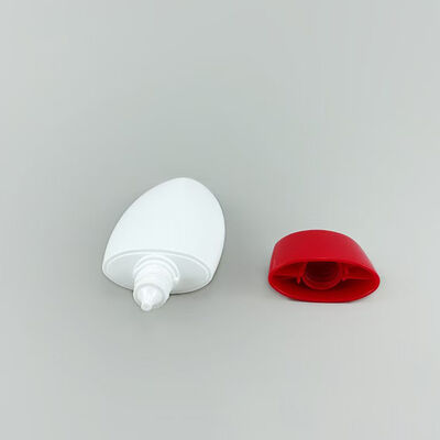 Botella ovalada de protector solar vacía con forma de huevo, envase de desodorante roll-on de plástico blanco mate, tapa abatible amarilla, botella cosmética recargable para loción solar, embalaje de desodorante de aceite corporal