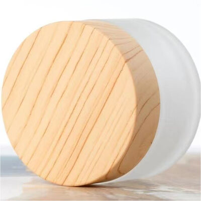 5g 10g 15g 30g 50g Jarras vacías de crema de vidrio congelado recargable Cosméticos de madera natural Contenedores de almacenamiento a prueba de fugas de viaje para crema de ojos Máscara para el rostro Cuidado de la piel